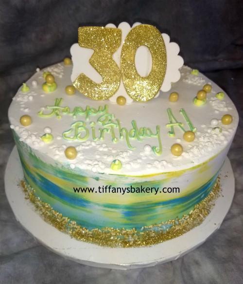 Round Cake with Painted Side Trim