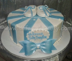 Baby Booties on Round Cake