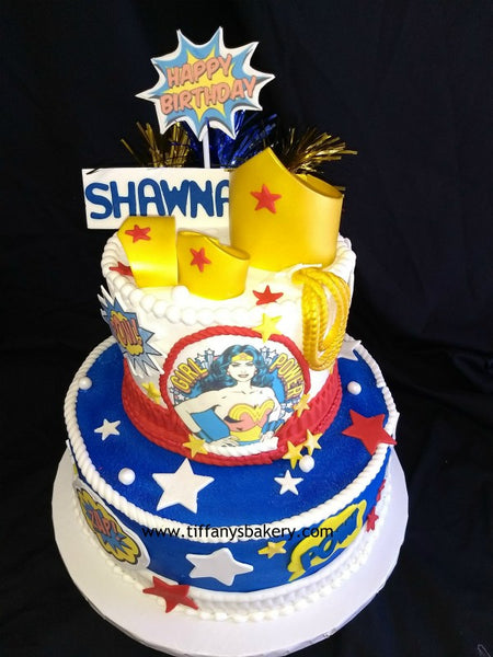 Wonder Woman Celebration Tier Cake