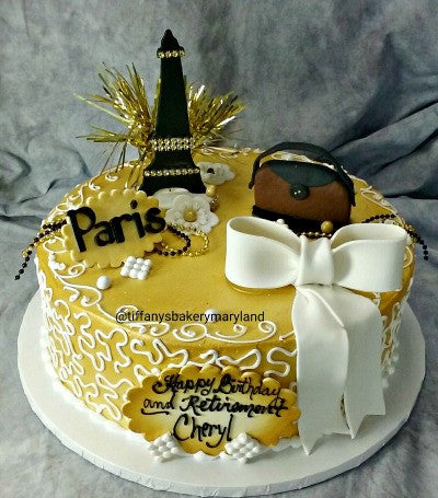 Eiffel Tower Round Cake