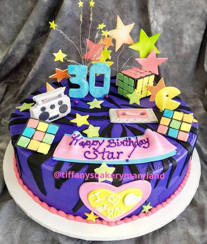 Round Cake - 60s Theme Retro Rubik Cube