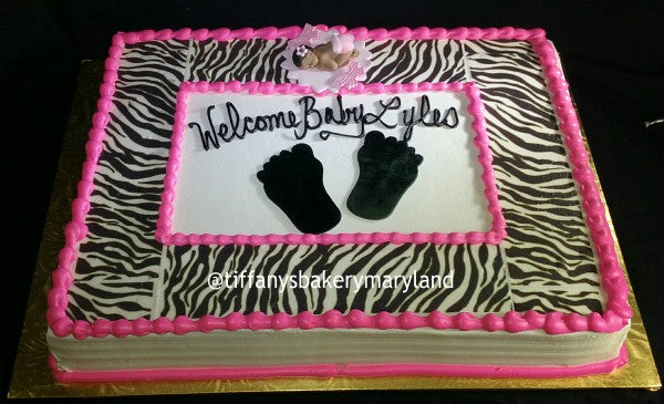 Zebra Pattern with Baby Sheet Cake