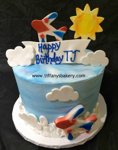 Round 3 Layer Cake Airplane on 6 inch Round Cake