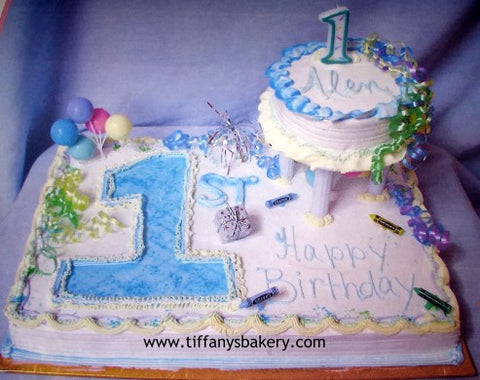 Baby's First Birthday Sheet with 6" Round Cake