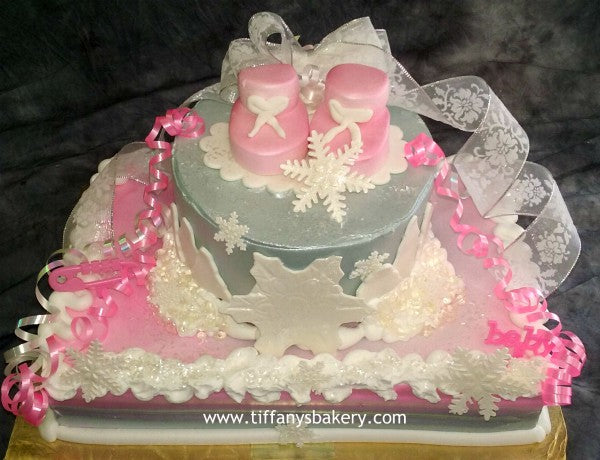 Baby Shower Full Sheet with 1/4 Sheet and 6" Double Layer Round Cake