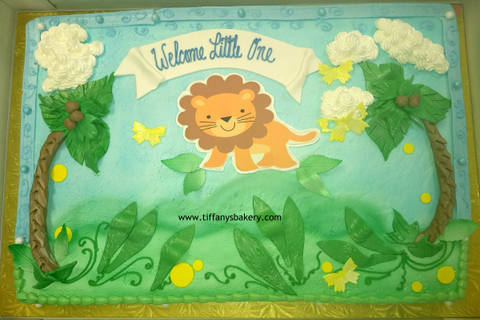 Lion Edible Image Sheet Cake