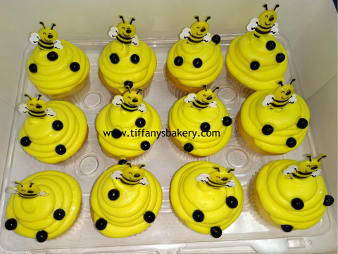 Cupcakes with Bee Picks