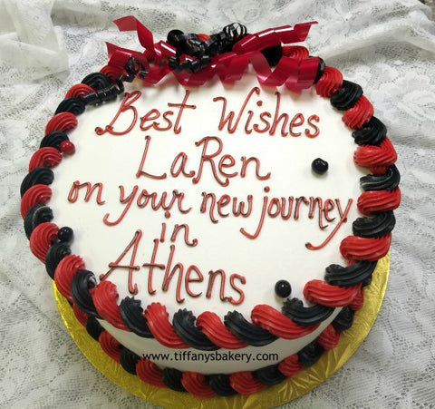 Round  Buttercream Frosted  Cake with Two Color Border