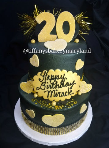Black with Gold Bling Celebration Tier