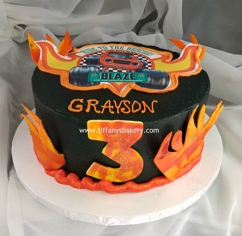 Blaze Ride to the Rescue Round Cake