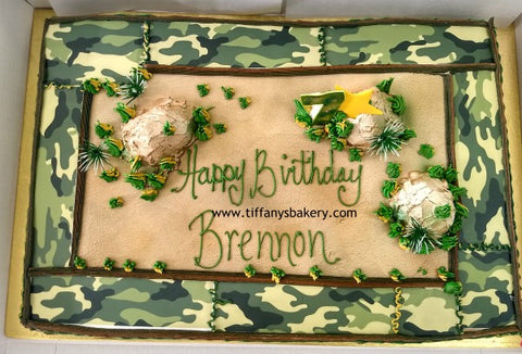 Camouflage Border Sheet Cake