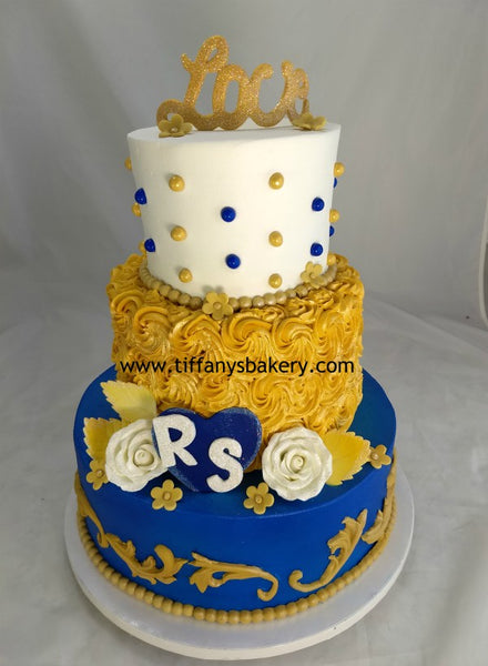 Rosette Three Tier Celebration Tier Cake - 6", 8" and 10" Tiers