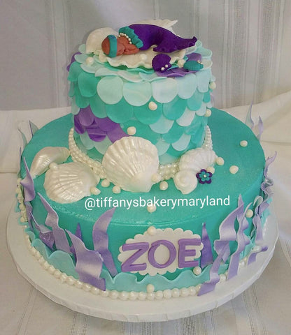 Mermaid Baby Celebration Tier Cake