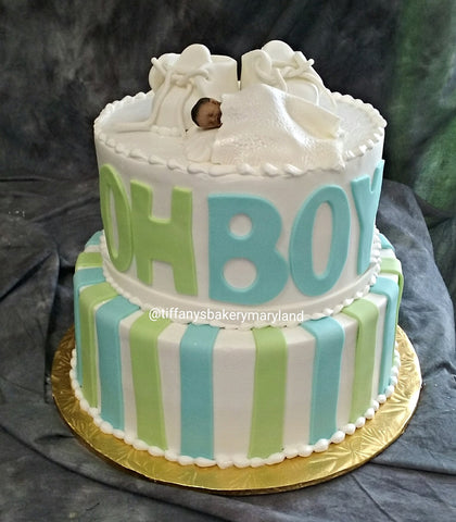 Baby Shower Celebration Tier Cake - Oh Boy