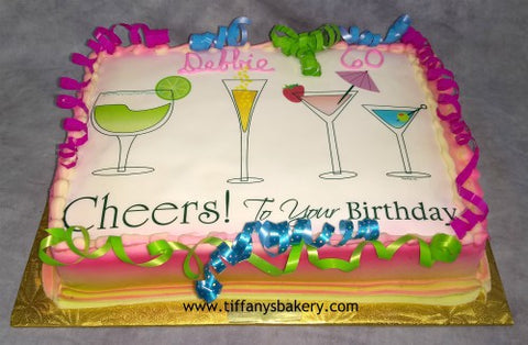 Cheers to Your Birthday Edible Image Layon