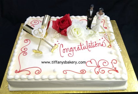 Congratulations  Engagement Sheet Cake