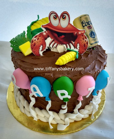 Crabs Partying on 3 layer 8" Round Cake