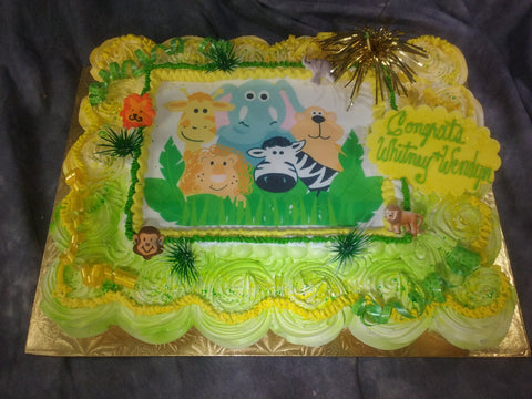 Cupcake Cake with Baby Animal Edible Image Layon.