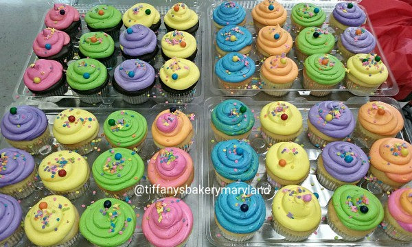 Cupcakes with Colored Buttercream Dozen