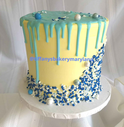Drip Cake with Three Layers - 6" or 8" Cake Serves 4