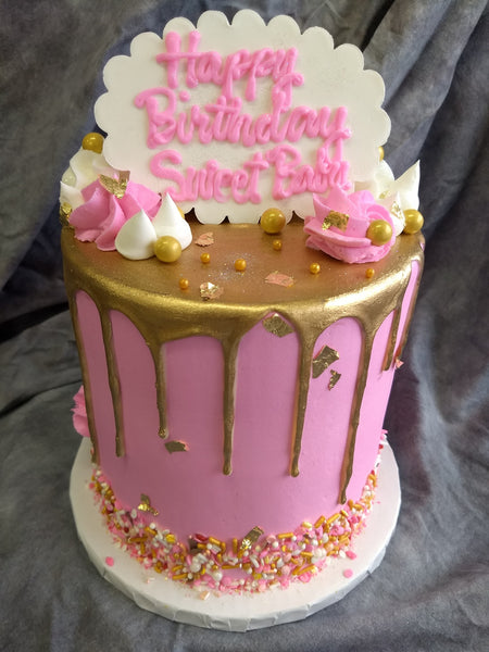 Drip Cake with Three Layers - 6" or 8" Cake Serves 4