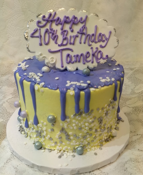 Drip Cake with Three Layers - 6" or 8" Cake Serves 4