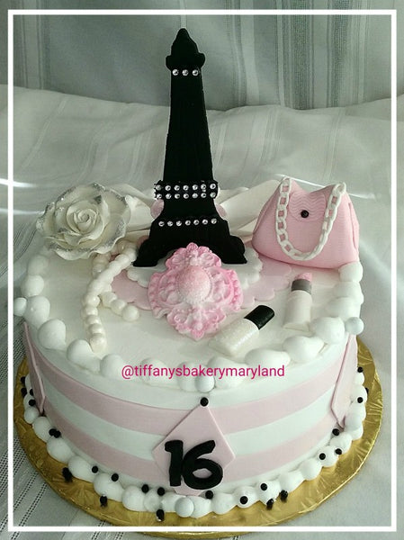 Eiffel Tower Round Cake