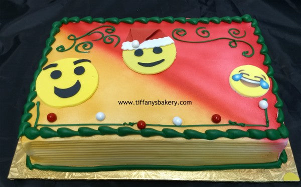 Christmas Emoji Sheet Cake