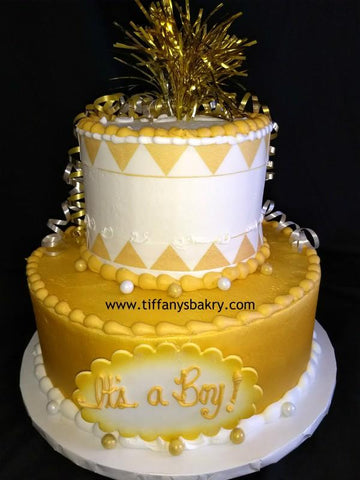 Golden Celebration Tier Cake