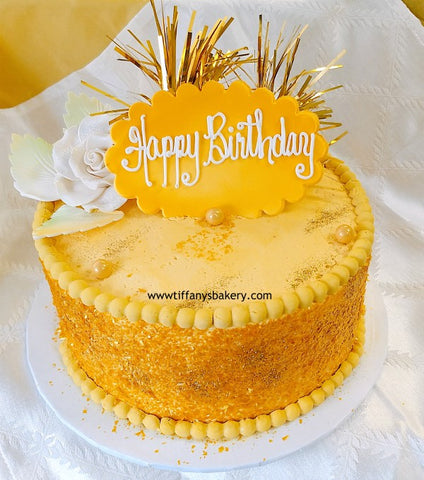 Golden Glitter Round Cake