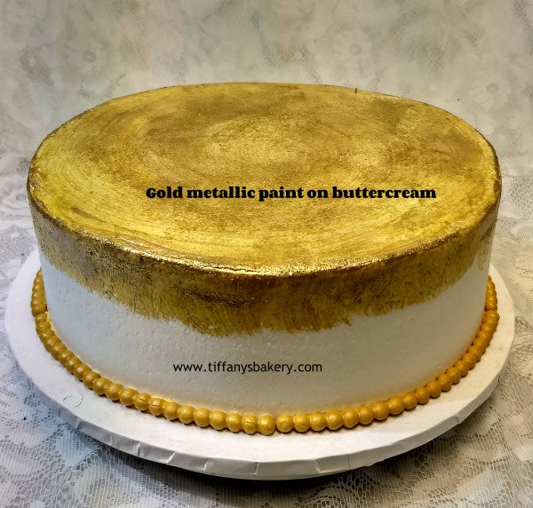 Celebration Tier Cake - Three Tier Metallic Gold Brushed