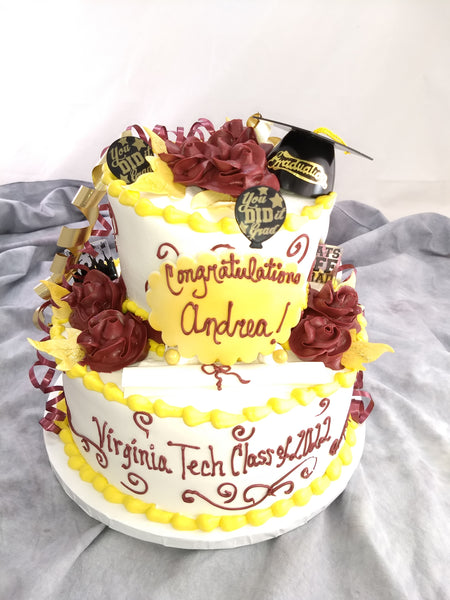 Graduation Celebration Tier Cake with Plastic Cap