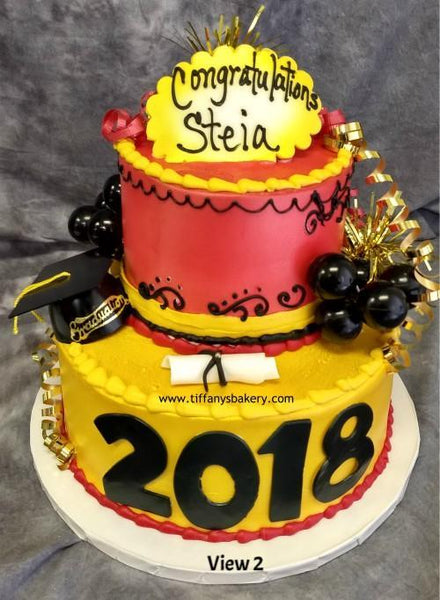Graduation Celebration Tier Cake with Plastic Cap