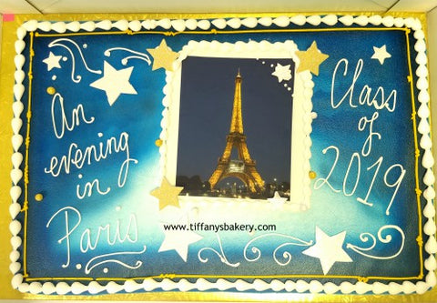 Prom Evening in Paris with Eiffel Tower Edible Image Layon