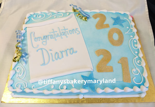 Grad Scroll Open Sheet Cake