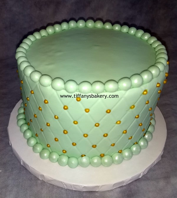 Fondant Covered Diamond Quilted Round Cake – Tiffany's Bakery
