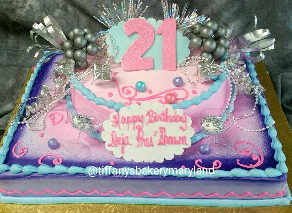 Half  Sheet with 8" Single Layer Round Cake - Birthday