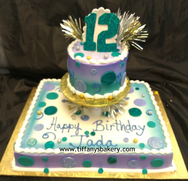 Half Sheet Cake with 6" Round - Birthday