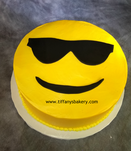 Emoji Round Cake with Sunglasses