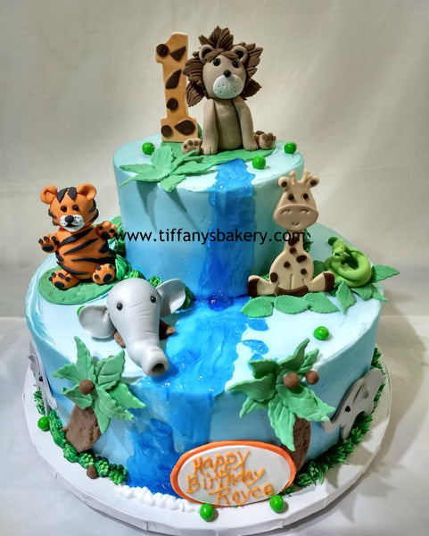 Wildlife Jungle Jam Celebration Tier Cake