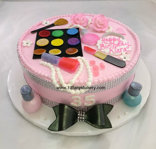 Makeup on 12"  Round Cake