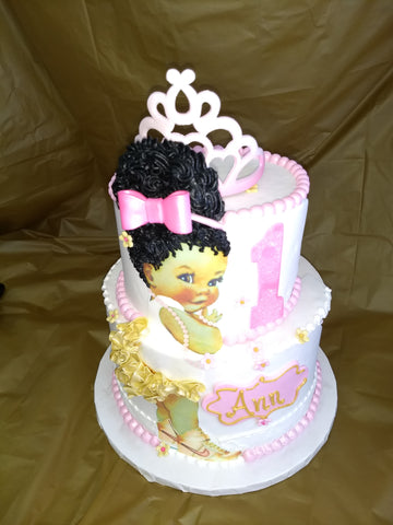 Miss Sassy Girl on Side of 2 Tier Celebration Cake