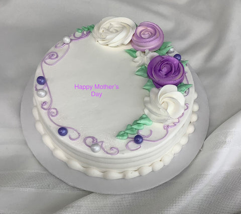 Mother's Day 8" Single Layer Round Cake Design 1