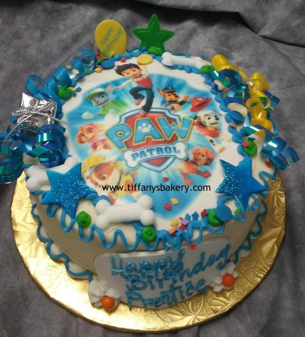 Paw Patrol on Round Cake with Edible Image Layon