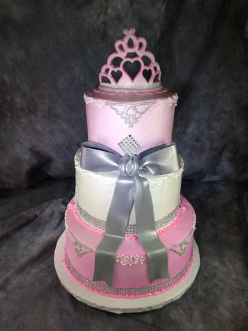 Celebration Tier Cake with Bling and Bow 2 or 3 Tier