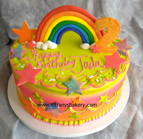 Rainbow on Round Cake