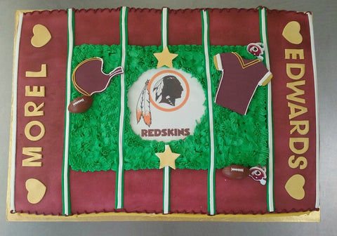 Redskins Football Field Sheet Cake