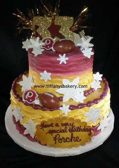 Blue Ruffle Celebration Tier Cake