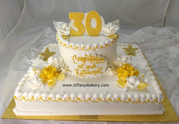 Half Sheet with 8 Inch Round Double Layer Cake