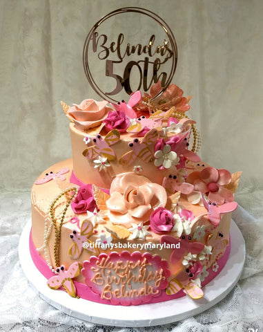 Rose Gold Celebration Tier Cake